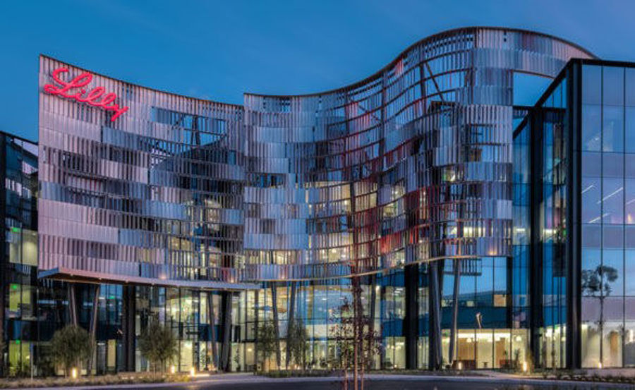 Curved Steel Helps Create Unique Entry for the Eli Lilly San Diego Biotech Research Center in La Jolla, CA.